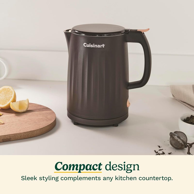 Cuisinart غلاية كهربائية ساخنة بسعة 1 لتر من سوهو، غلاية شاي مع داخلية من الفولاذ المقاوم للصدأ، تشغيل بلمسة واحدة لغلي الماء للشاي، الكاكاو الساخن، أو الشوفان الفوري، CK-10BK، أسود - Image 5